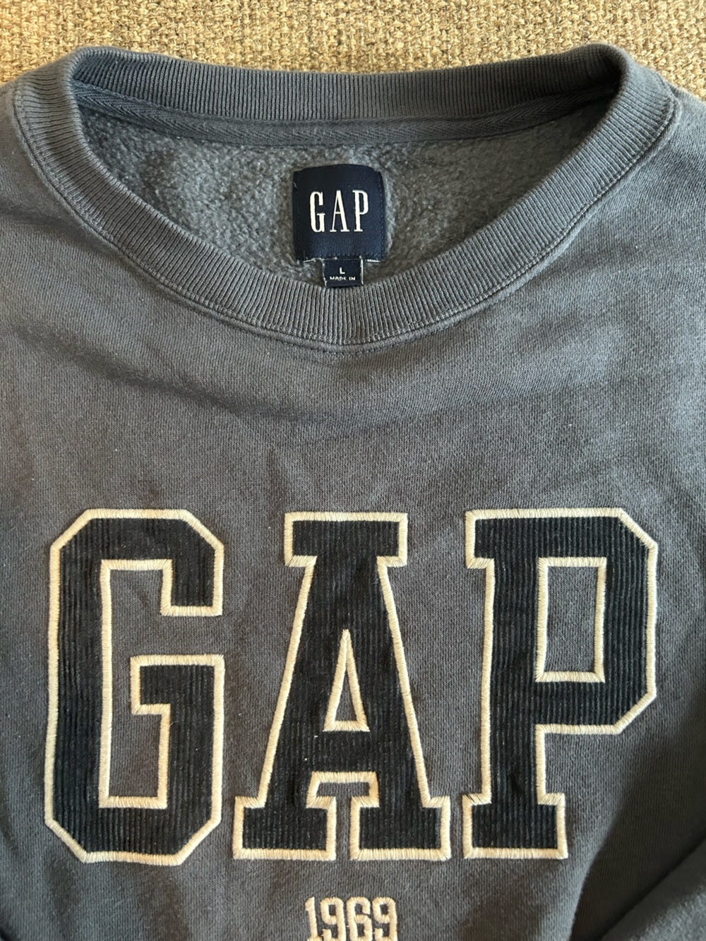 GAP Slate Blue Crewneck Sweatshirt with Logo - Picture 2 of 3